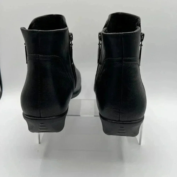 Propet Womens Black Leather Ankle Boots 11 W Double Zipper Comfortable & Stylish - Picture 9 of 13